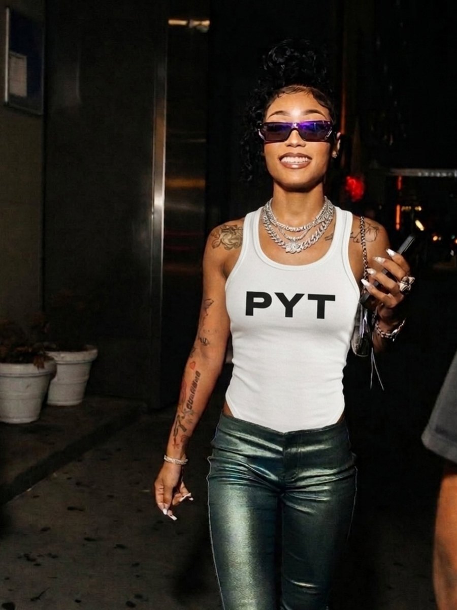 Coi Leray wearing FANMAL